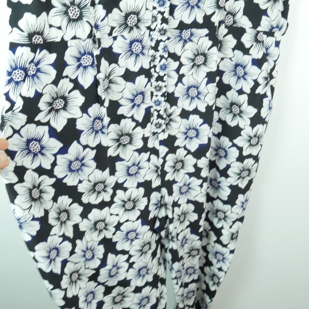Kate Spade Floral Hollyhock Jumpsuit XXL Silk Blend NO BELT Preppy Spring Summer - Picture 7 of 13